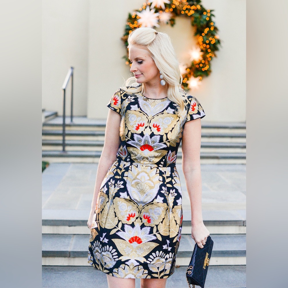 Ted Baker Black Sheath Midi Dress with Crew Neck